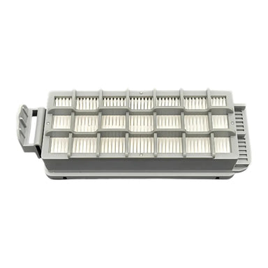 Tornado K28893420 H14 HEPA filter cartridge, gray frame with white filter media and a pull tab