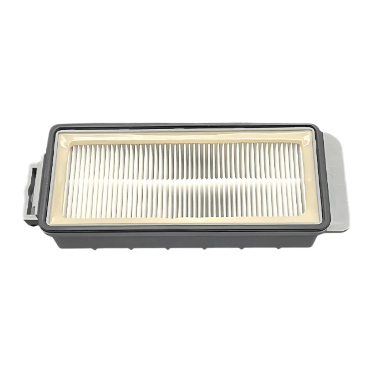 Pleated white HEPA media side of the Tornado K28893420 filter, with its sealing gasket