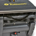 Close-up of the chevron cylindrical brush under the Tornado Mini-Marathon 370 self-contained carpet extractor