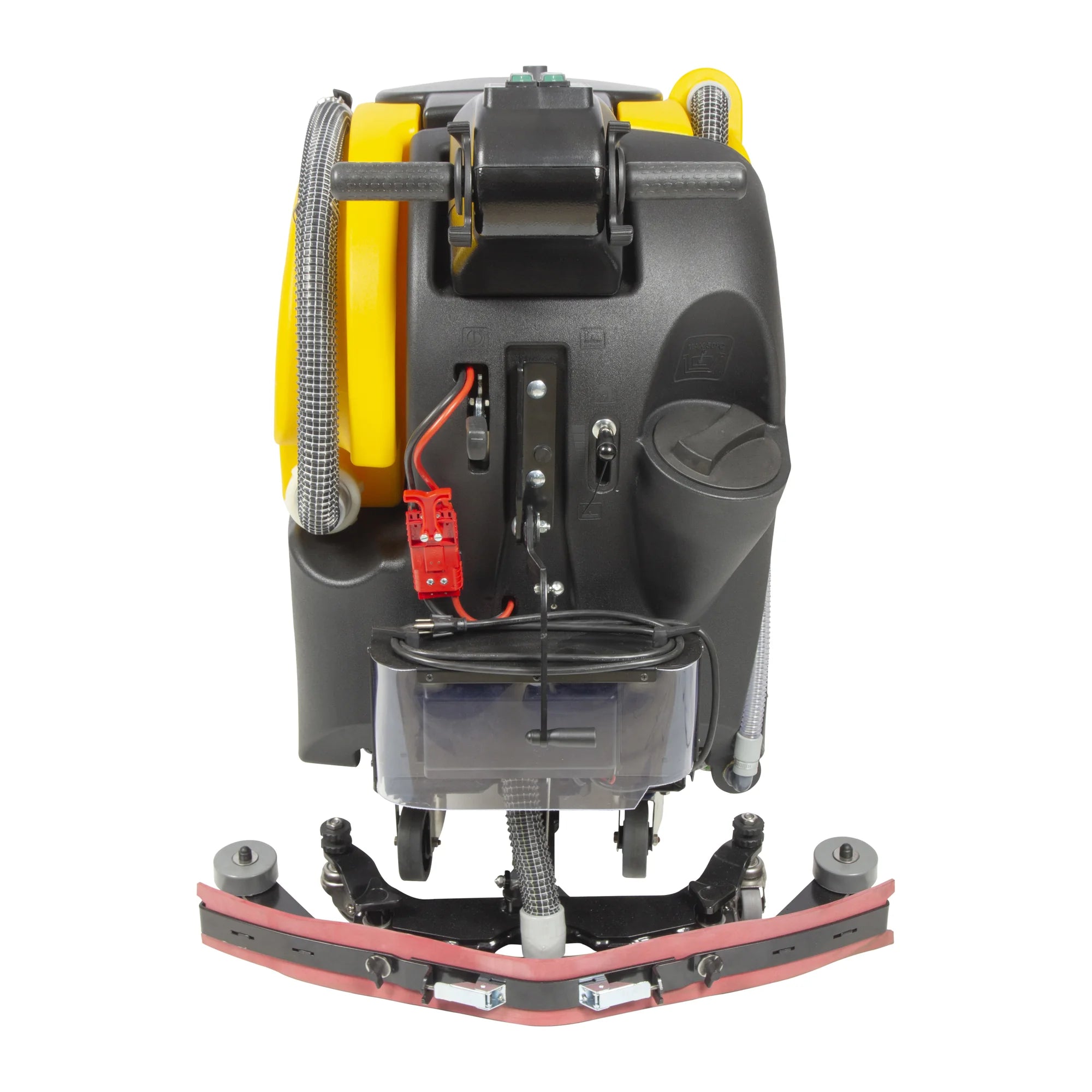 Tornado OB 28/20 orbital walk-behind scrubber, rear view with the 39 inch squeegee
