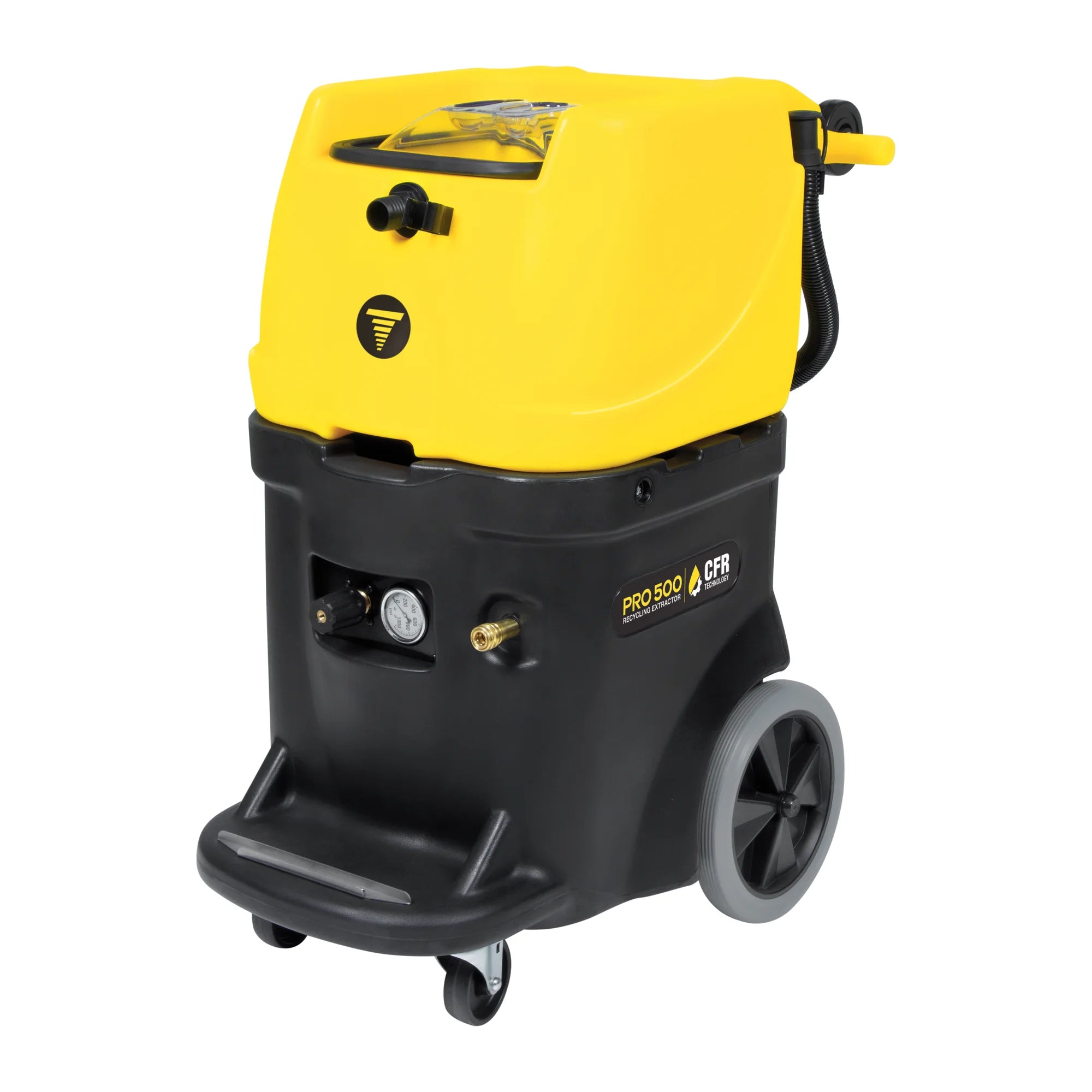 Tornado Pro 500 recycling carpet extractor, front left angle view on white