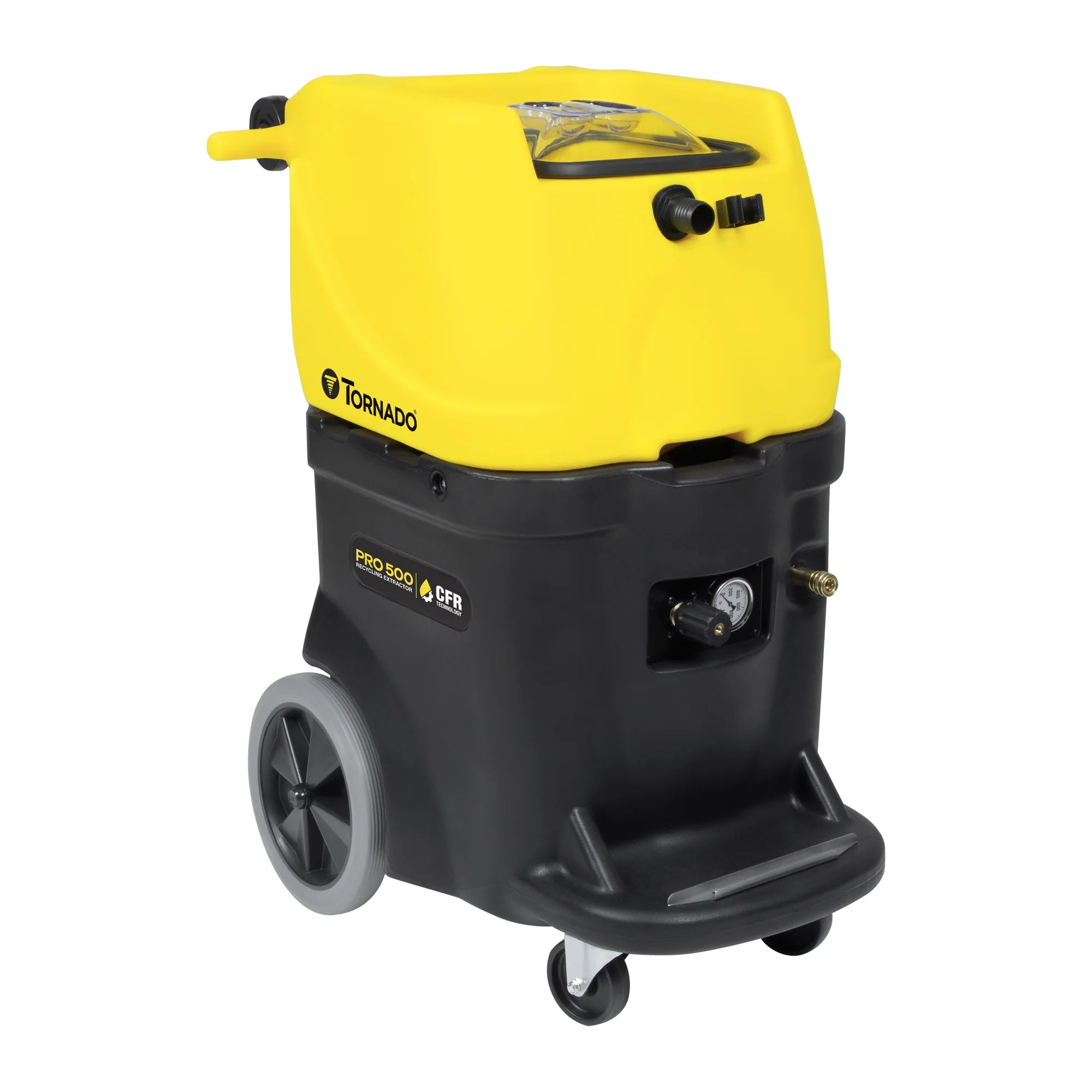 Tornado Pro 500 recycling carpet extractor, front right angle view