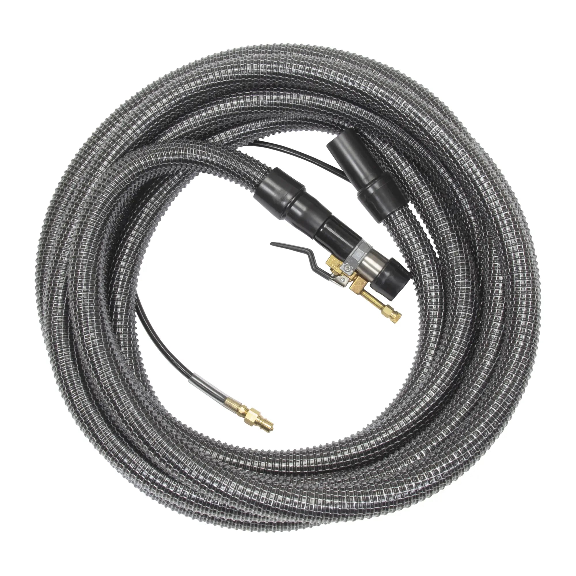 33 ft vacuum and solution hose supplied with the kitted Tornado Pro 500 recycling carpet extractor