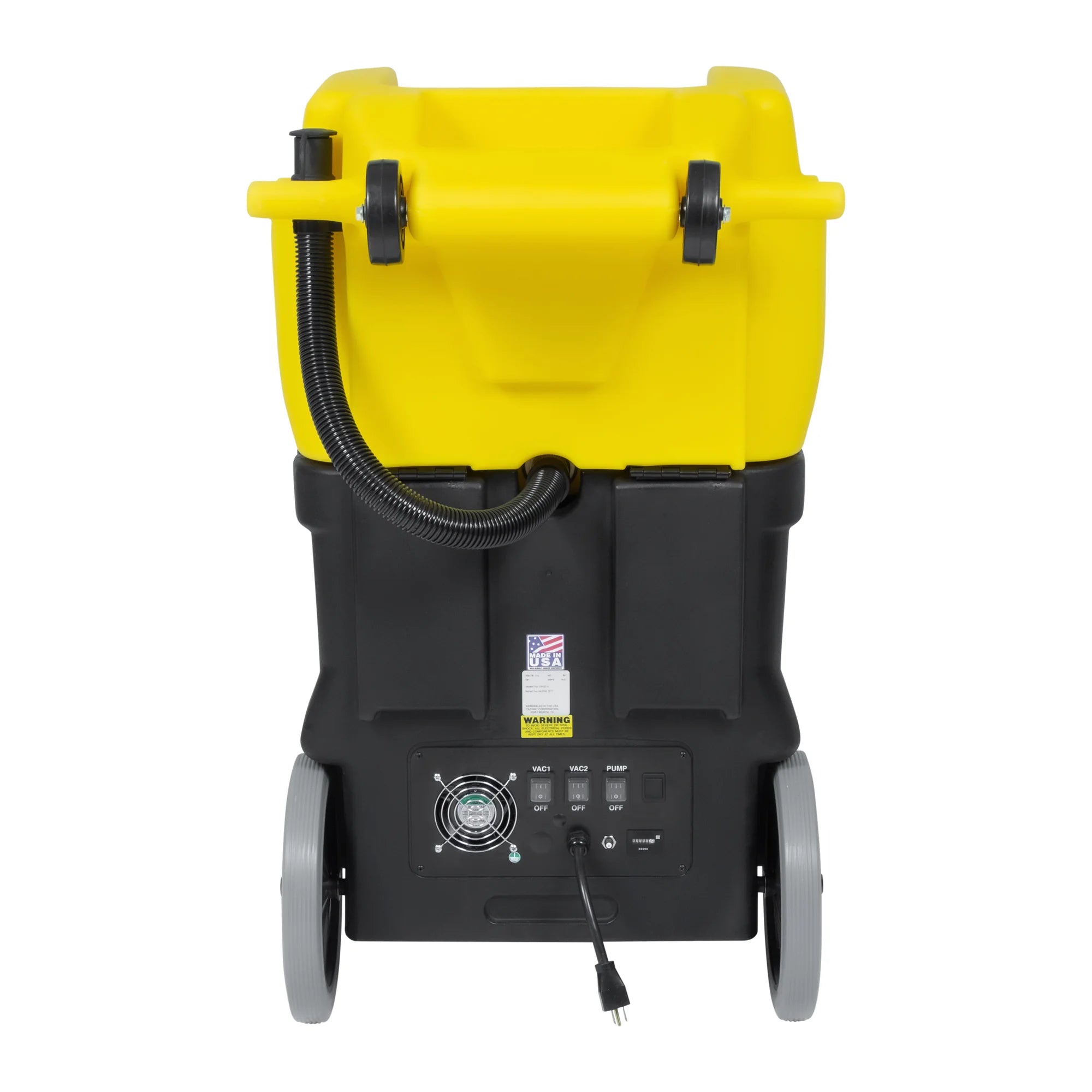 Tornado Pro 500 recycling carpet extractor, rear view