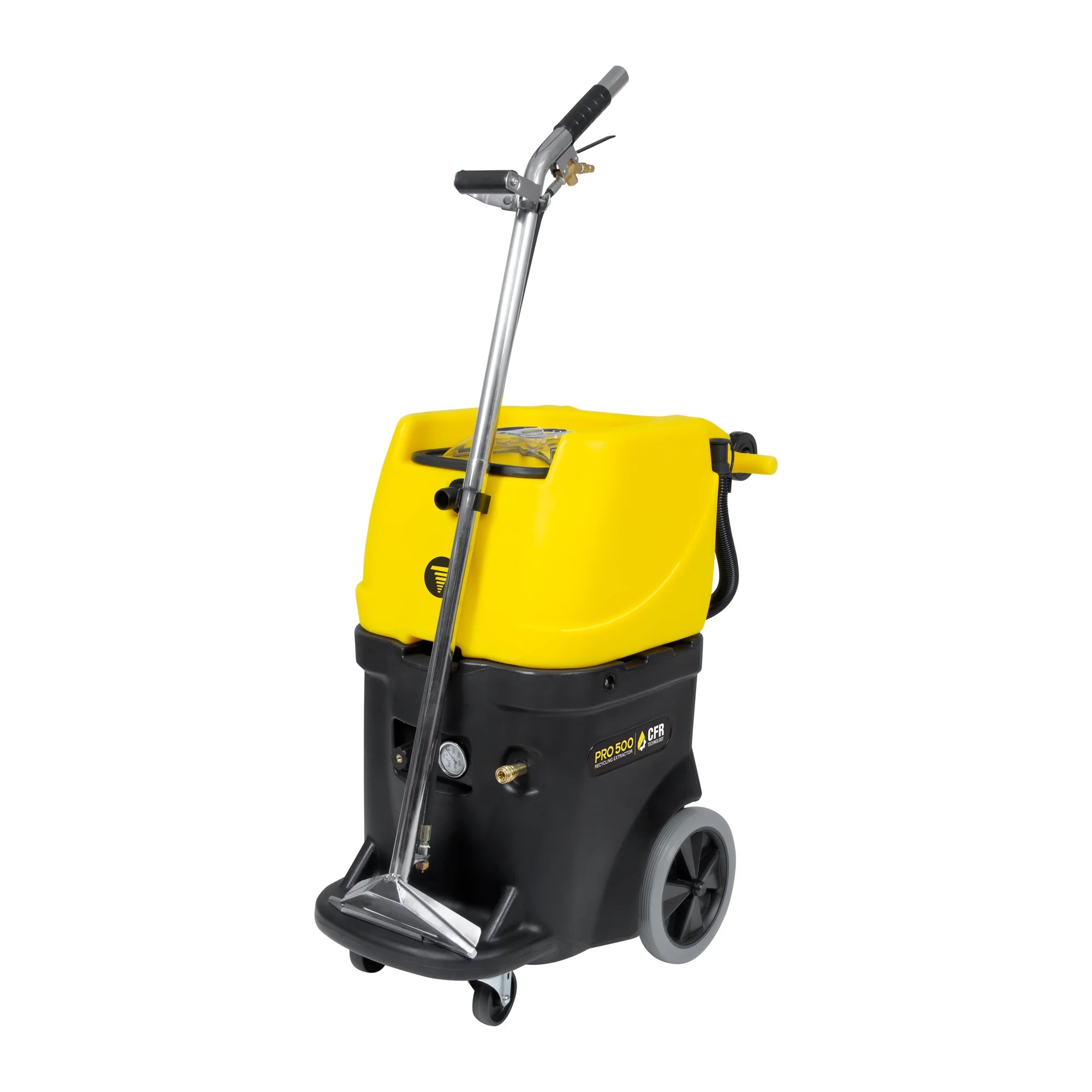Tornado Pro 500 recycling carpet extractor with the stainless floor wand attached, as supplied in the kitted versions