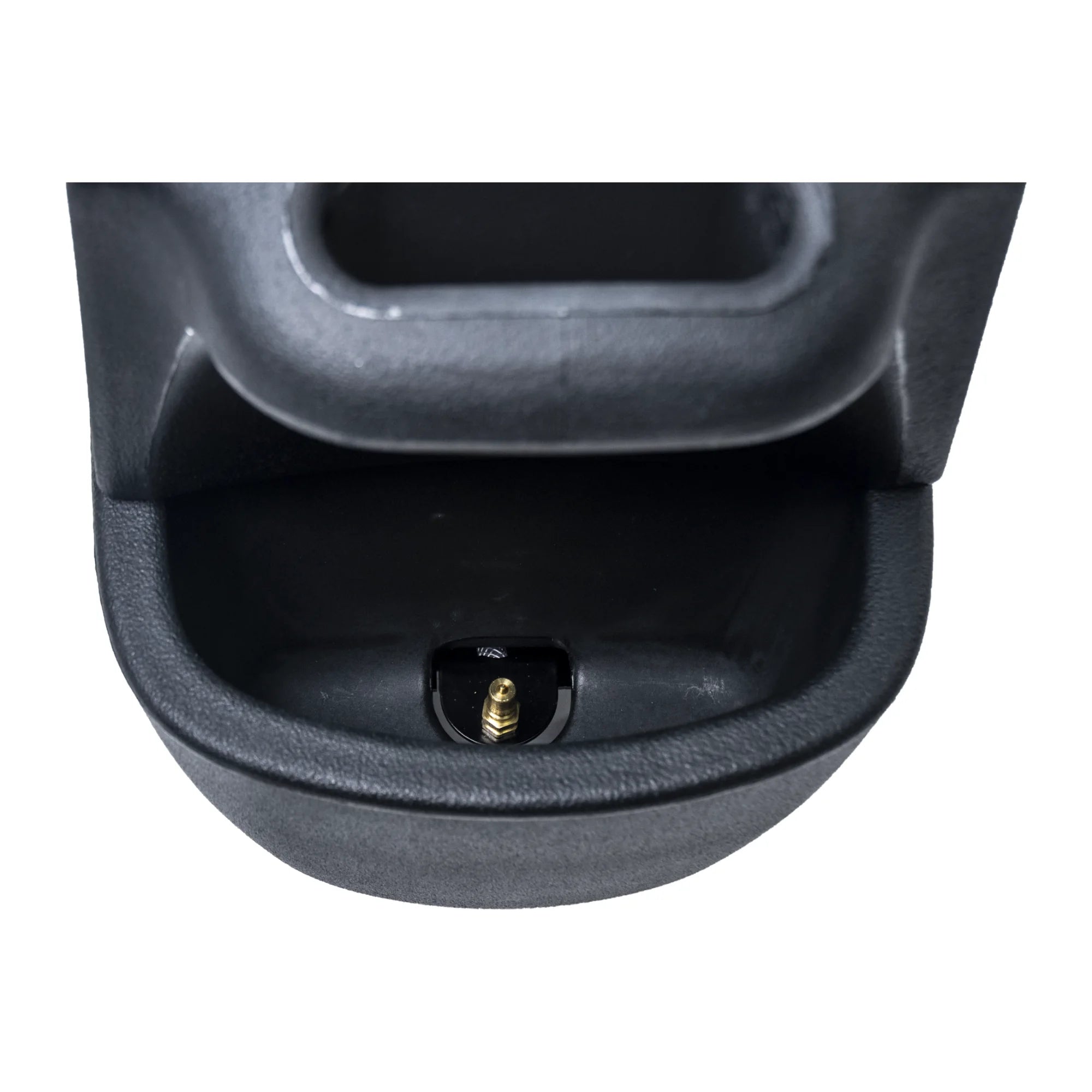 Close-up of the solution hose quick connector on the Tornado Pro Spotter portable carpet spotter
