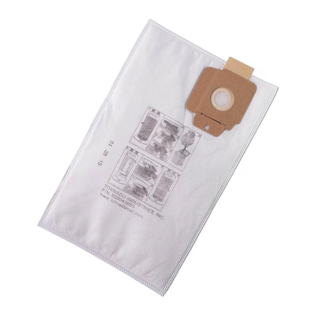 Tornado K28893570 disposable fleece bag for the Strike, white fleece with a brown cardboard collar