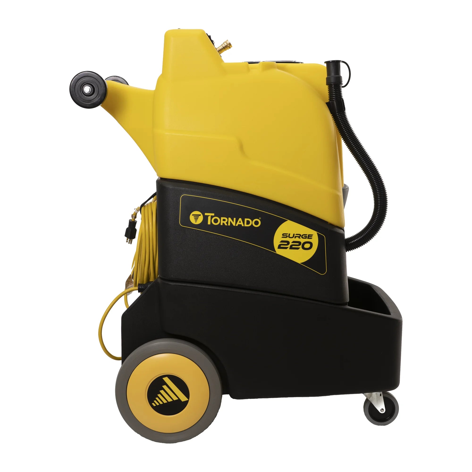 Tornado Surge 220 heated carpet extractor, left side view on white