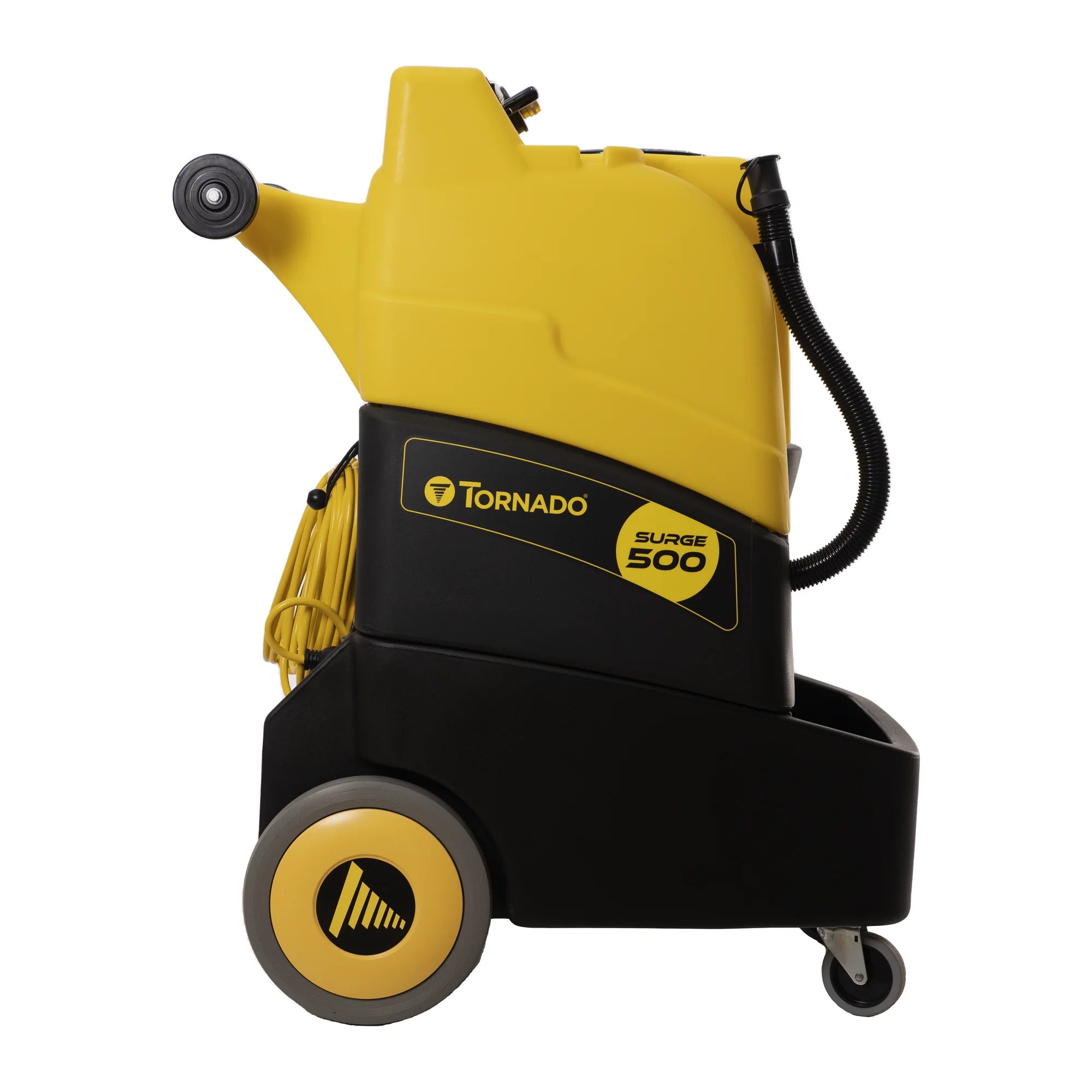 Tornado Surge 500 heated carpet extractor, left side view on white
