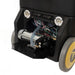 Rear service panel of a Tornado Surge carpet extractor opened, showing the internal pump and wiring