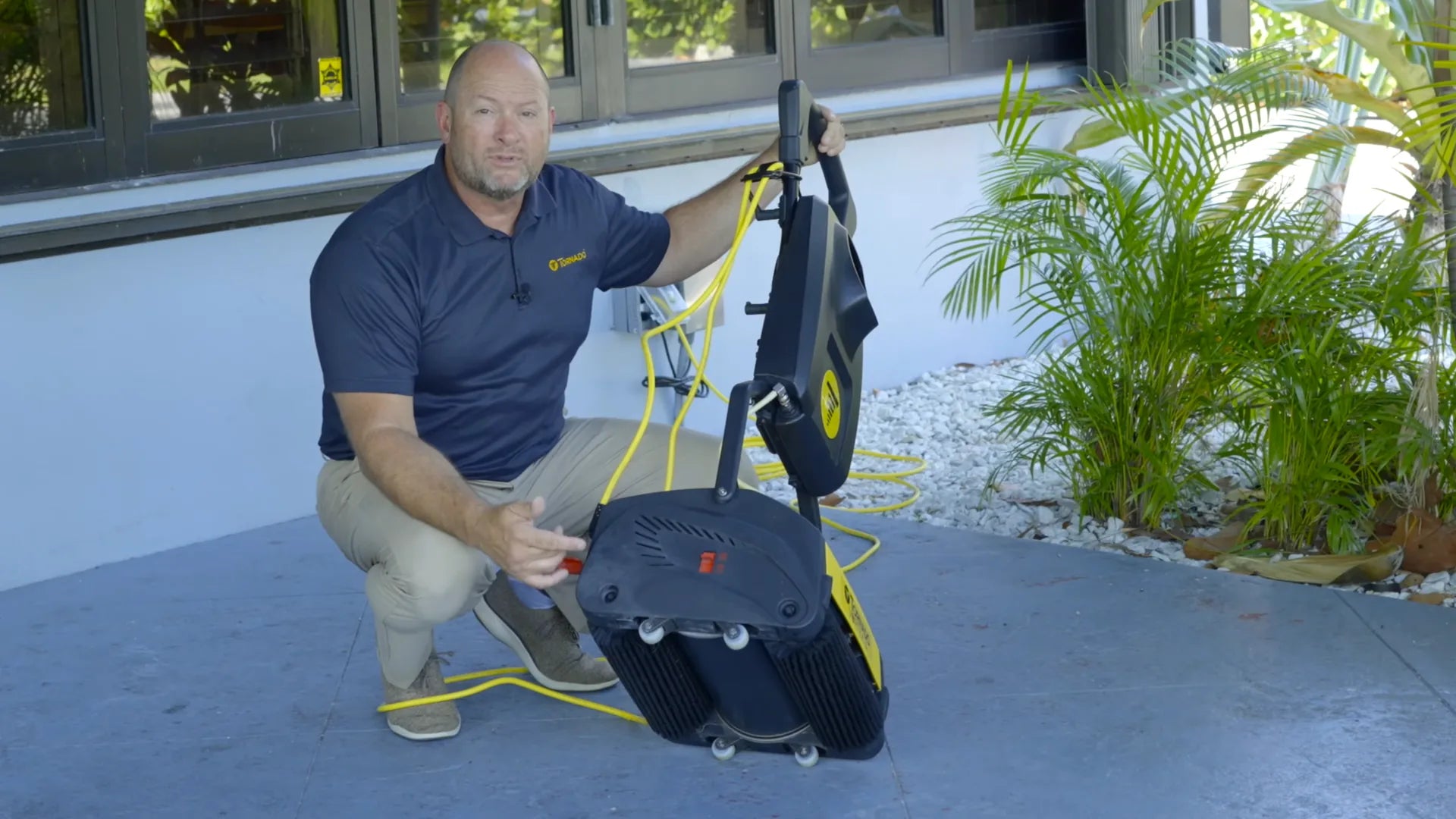 Tornado Vortex 18 CRB scrubber in use on a commercial floor.