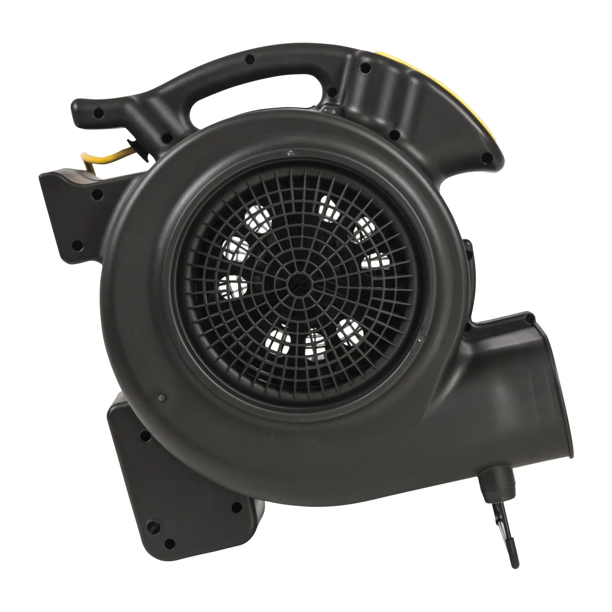 Tornado Windshear 3200 floor dryer right side view with the kickstand lowered to angle the airflow