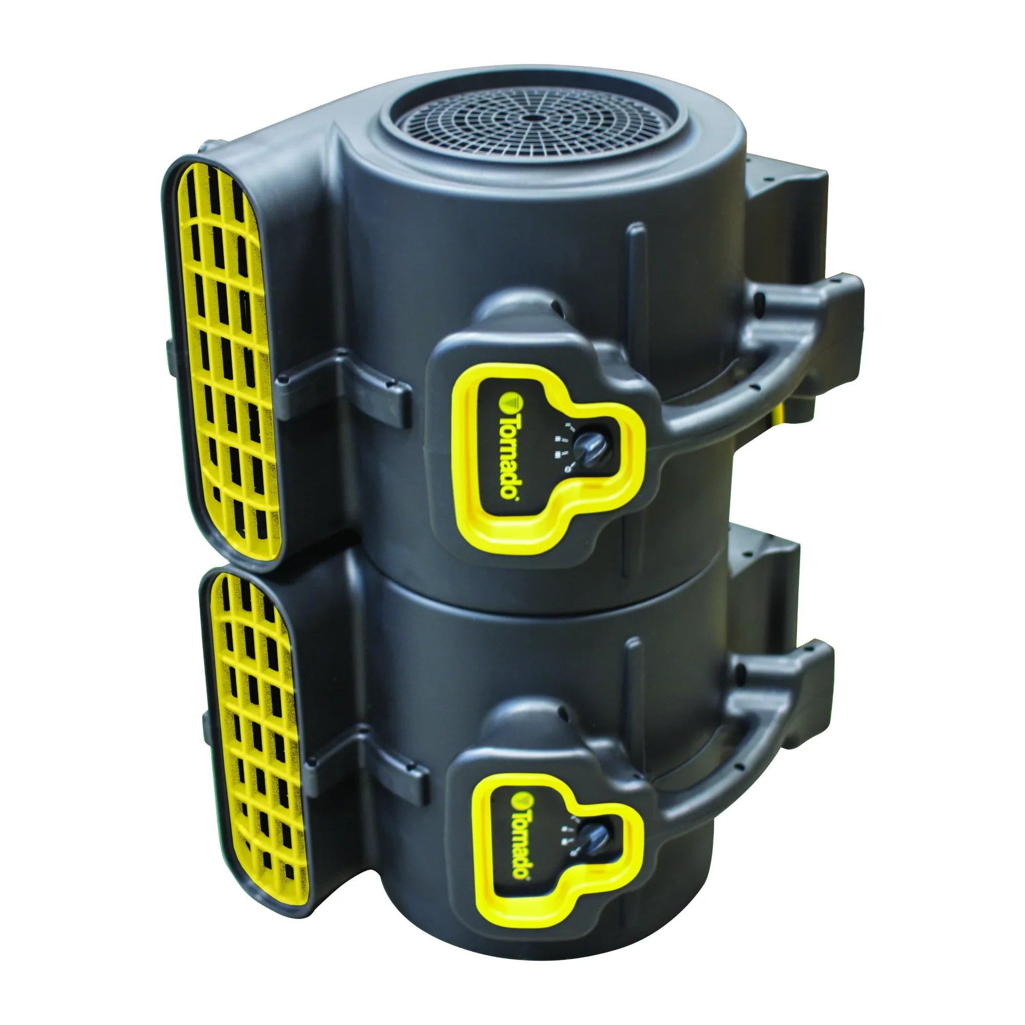 Two Tornado Windshear 3200 floor dryers stacked for storage
